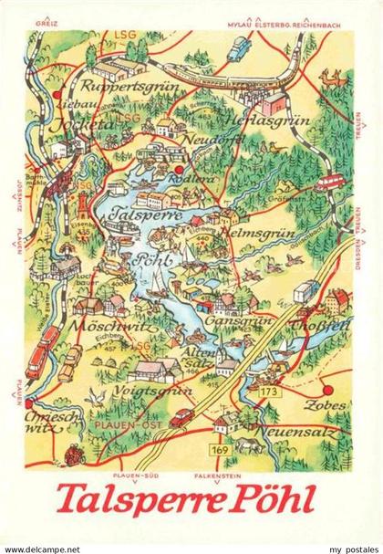 Poehl Vogtland Plauen Sachsen Talsperre Stausee Poehl Landkarte Vogtland Plauen