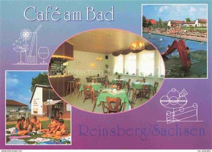 Reinsberg Freiberg Sachsen Café-am-Bad Gaststaette Freibad Schwimmbecken Rutsche