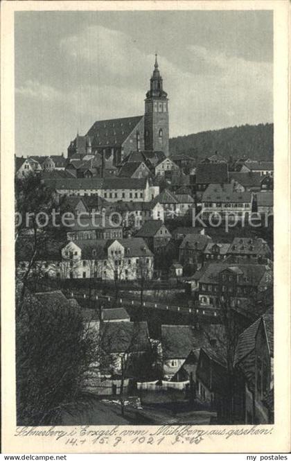 Schneeberg Erzgebirge vom Muehlberg