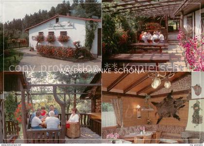 Schoena Elbe Gaststaette Waldschaenke Gastraum Terrasse