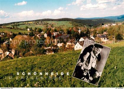 Schoenheide Erzgebirge Panorama Legendaerer Buerstenmann