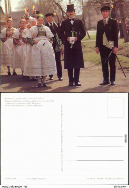 Schwarzkollm orny Chomc Sorbische Trachten - Hochzeit im Ort 1981