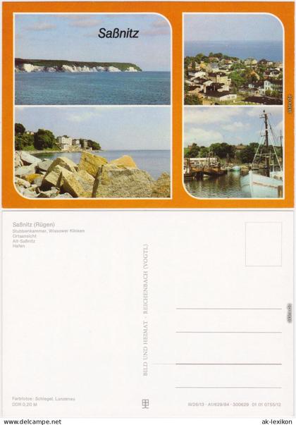Sassnitz Saßnitz Stubbenkammer, Wissower Klinken,   Alt-Saßnitz, Hafen 1984