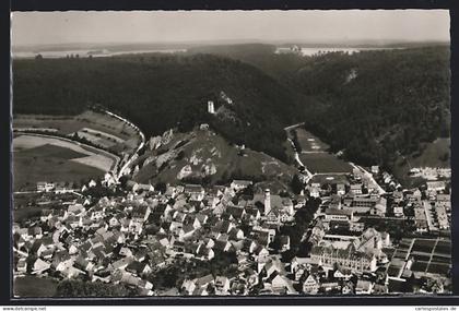 AK Schelklingen /Ehingen, Teilansicht mit Burgruine
