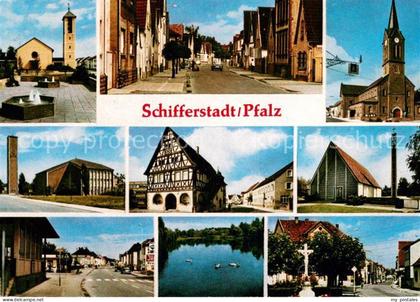 Schifferstadt Motive Innenstadt Kirche Fachwerkhaus Schwanenteich