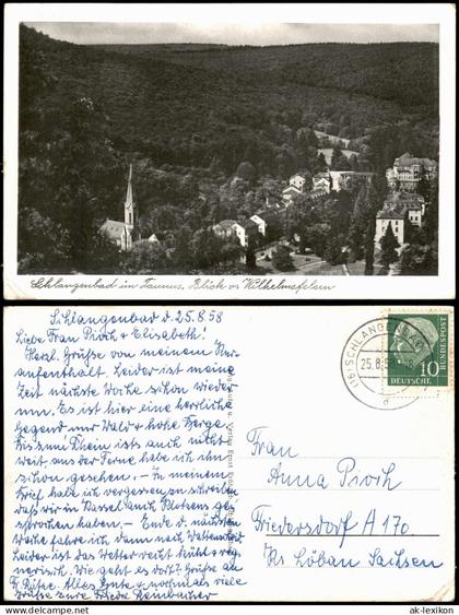 Ansichtskarte Schlangenbad Blick vom Wilhelmsfelsen 1958