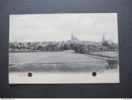 DR 1914 ehemalige Gebiete Schlesien AK Winzig Stempel Winzig Kreis Wohlau heute Wińsko nach Rothenfelde b. Osnabrück