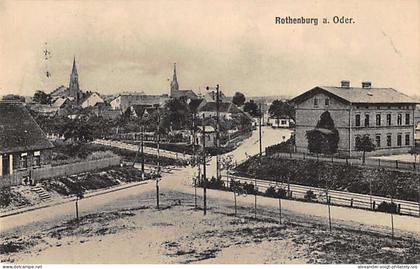 Rothenburg a. d. Oder, Grünberg, Liegnitz (Czerwieńsk, Zielonogórski, Lebus) - Panorama, Bahn, 1917. Mit Ortsstempel...
