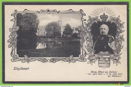 voyo SZCZODRE (SIBYLLENORT i. Schl.) Schloss / König Albert v. Sachsen gest. 19 Juni 1902 Unused Richter
