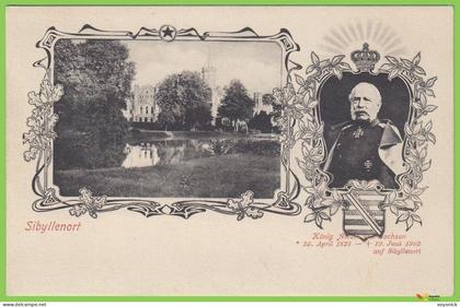 voyo SZCZODRE (SIBYLLENORT i. Schl.) Schloss / König Albert v. Sachsen gest. 19 Juni 1902 Unused Richter
