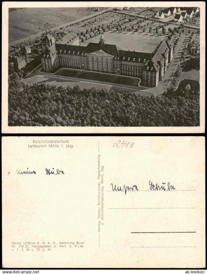 Ansichtskarte Mölln (Schleswig-Holstein) Luftbild Reichsfinanzschule 1936