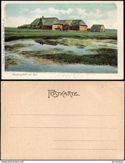 Ansichtskarte Sylt Bauerngehöft auf Sylt 1906