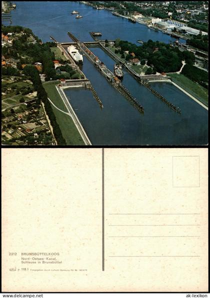Brunsbüttel Brunsbüttelkoog Luftaufnahme Nord-Ostsee-Kanal Schleuse in Brunsbüttel 1975