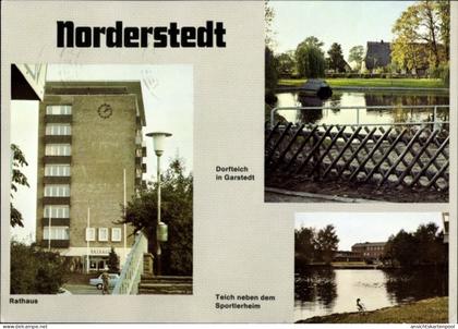 CPA Norderstedt in Schleswig Holstein, Dorfteich, Rathaus, Sportlerheim