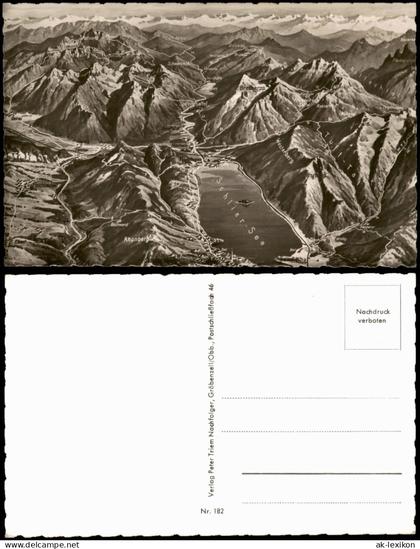 Schliersee Umlandansicht Schliersee und Berg Reliefkarte Alpen 1960