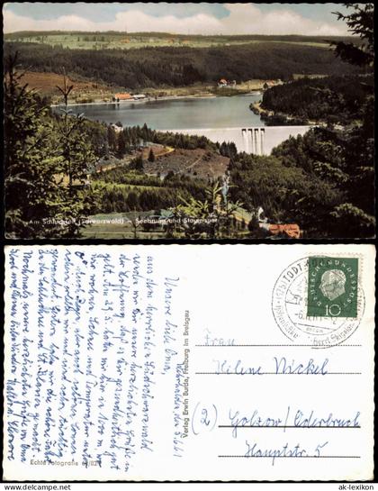 Ansichtskarte Schluchsee Schluchsee Seebrugg und Staumauer 1961
