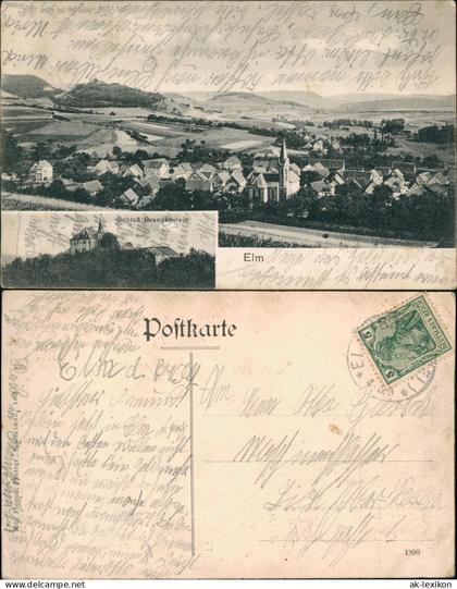 Ansichtskarte Schlüchtern Burg Brandenstein, Stadt Elm - 2 Bild 1912