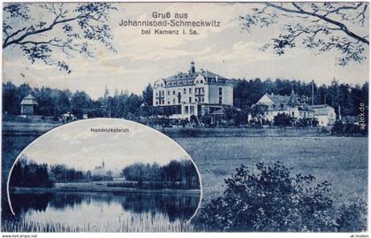 Schmeckwitz (Oberlausitz) Smjekecy 2 Bild: Kurhaus und Handricksteich 1919