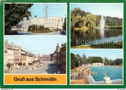 Schmoelln Thueringen Platz der Neuerer Markt Brauereiteich Sommerbad