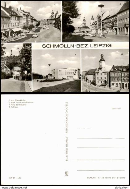 Schmölln DDR Mehrbild-AK mit Platz der Neuerer, Marktplatz uvm. 1976