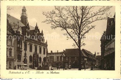 Schoenebeck Elbe Markt mit Rathaus
