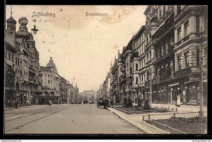 AK Schöneberg, Hauptstrasse mit Geschäften