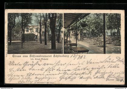 AK Schöneberg, Schlossbrauerei mit Biergarten