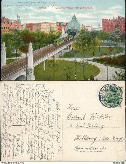 Ansichtskarte Schöneberg-Berlin Bahnhof Nollendorfplatz, Hochbahn 1910