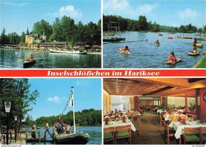 Schwalmtal Niederrhein Inselschloesschen im Hariksee Gastraeume Rheinpartien