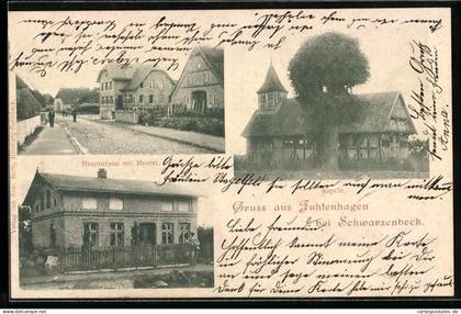 AK Fuhlenhagen bei Schwarzenbeck, Hauptstrasse mit Meierei, Kapelle