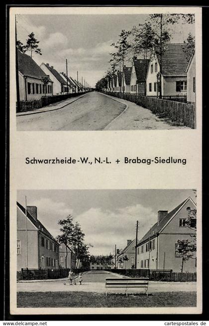 AK Schwarzheide-W. /N.-L., Strassenpartie in der Brabag-Siedlung