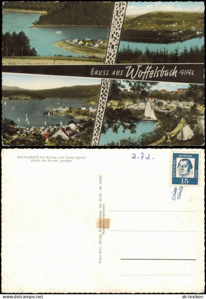 Ansichtskarte Woffelsbach-Simmerath Mehrbild Rursee Campingplatz 1972