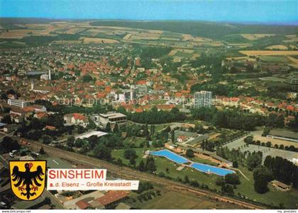 Sinsheim Elsenz Grosse Kreisstadt Luftbild