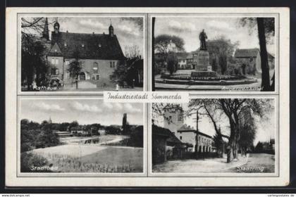 AK Sömmerda, Rathaus, Stadtbad, Angerdenkmal