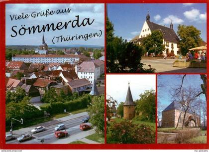 Soemmerda Thueringen Stadtansicht Rathaus Marktplatz Torturm Kirche Strasse