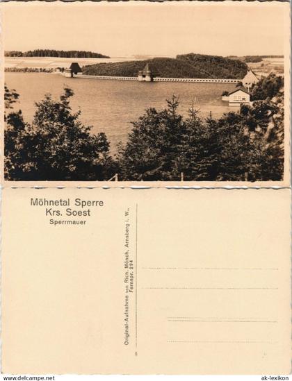 Ansichtskarte Soest Sperrmauer Möhnetalsperre 1950