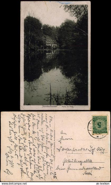 Ansichtskarte Sondershausen Stadtpark 1923