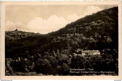 Sondershausen, Blick zum Waldschlösschen u. Bismarckturm