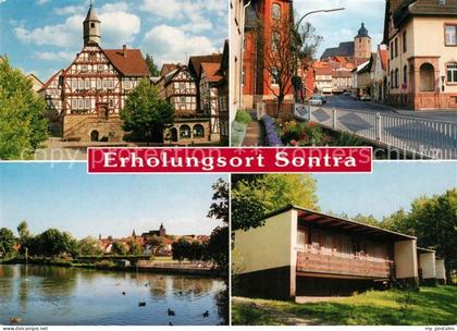 Sontra Teilansichten Erholungsort Fachwerkhaeuser Bungalow Partie an der Sontra