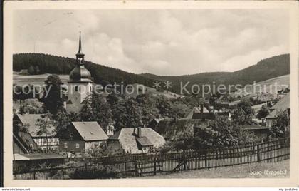 Sosa Erzgebirge Ortsansicht mit Kirche