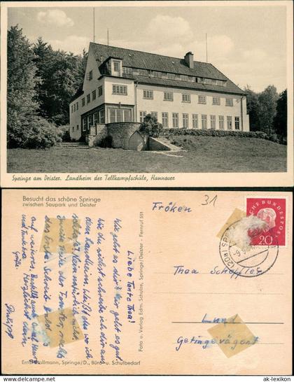 Ansichtskarte Springe Landheim der Tellkampfschule, Hannover 1962
