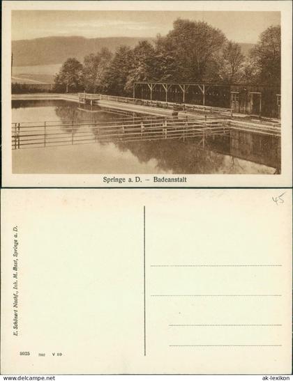 Ansichtskarte Springe Partie an der - Badeanstalt 1919