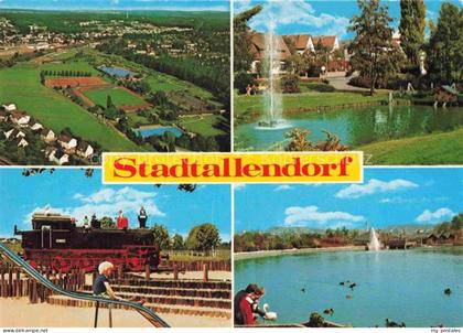 Stadtallendorf Stadt Allendorf Hessen Fliegeraufnahme Park Brunnen Lokomotive Ki