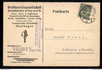 AK Stadthagen, Grosshandelsgesellschaft Sattelmacher & Fey