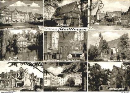 Stadthagen Markt Cafe Schloss Kirche  o