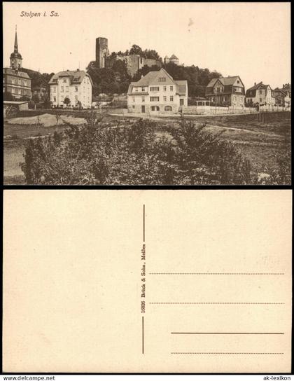 Ansichtskarte Stolpen Burg Stolpen Stadtvillen 1913