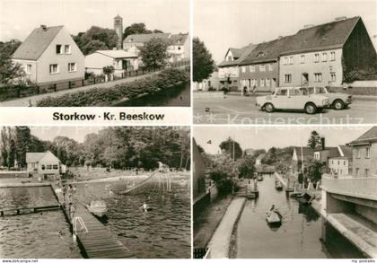 Storkow Mark Teilansicht Markt Freibad Storkower See Schleuse