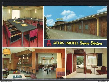 AK Brinkum / Stuhr, Atlas-Motel, Innen- und Aussenansicht