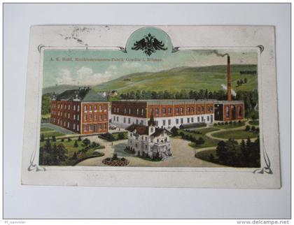 AK 1910 Österreich / Tschechien / Sudeten. A.K. Hüttl, Musikinstrumenten-Fabrik Graslitz i. Böhmen. Seltene Karte!!