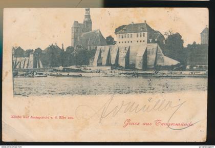 GRUSS AUS TANGERMÜNDE   KIRCHE UND AMTSGERICHT  2 SCANS